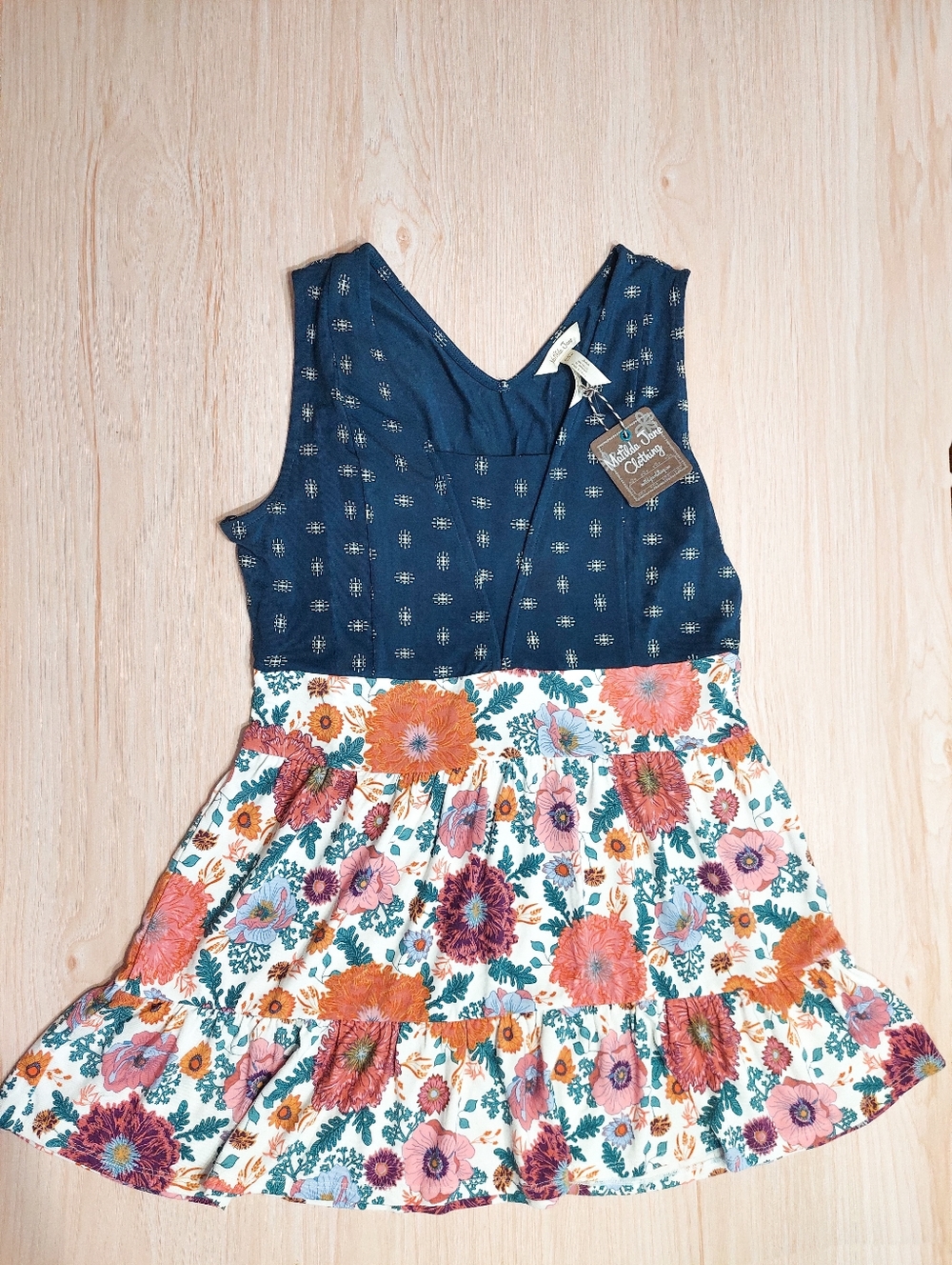 NWT Matilda Jane Feeling Good Tank Wonderment Floral Tunic Top Size Small Boho